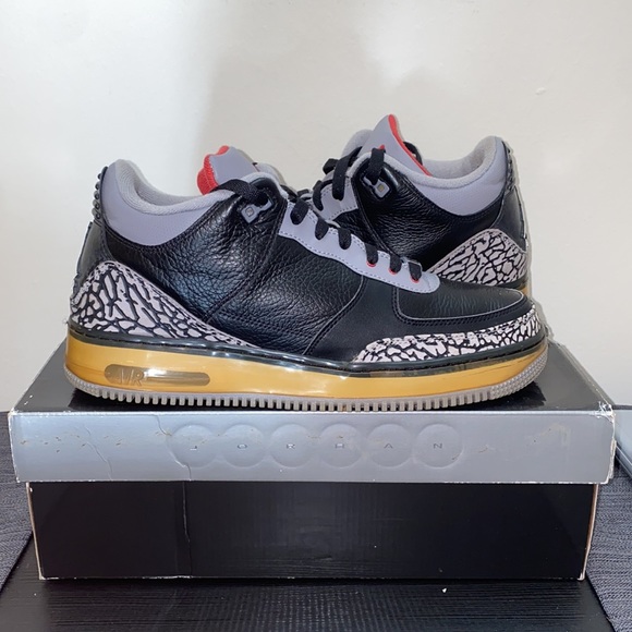 Jordan Fusion 3 ‘Black Cement’ Men’s Size 9 - Picture 5 of 5